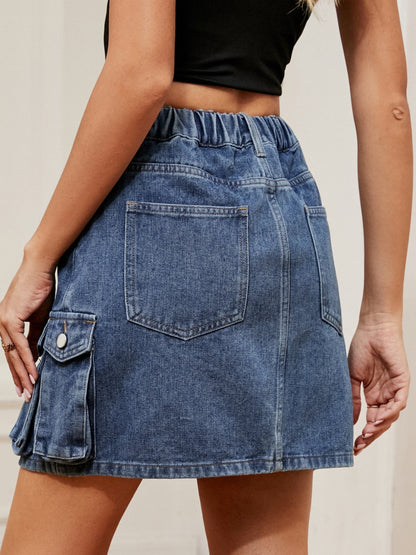 High Waist Denim Skirt-Teresa&#39;s Fashionista LLC