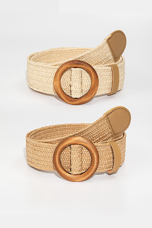 Polypropylene Woven Round Buckle Belt-Teresa&#39;s Fashionista LLC