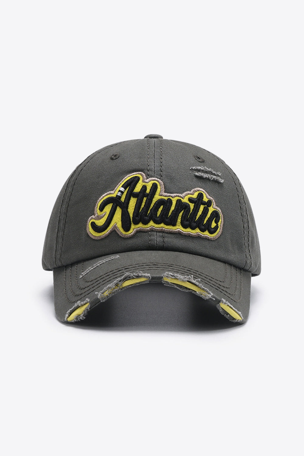 ATLANTIC Graphic Distressed Baseball Cap-Teresa&#39;s Fashionista LLC