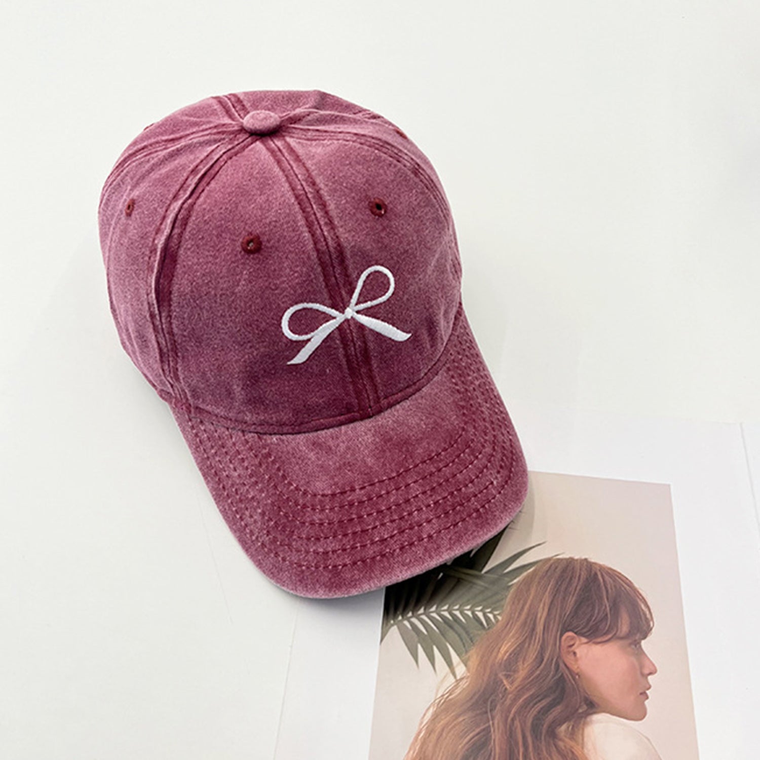 Bow Embroidered Adjustable Cap-Teresa&#39;s Fashionista LLC