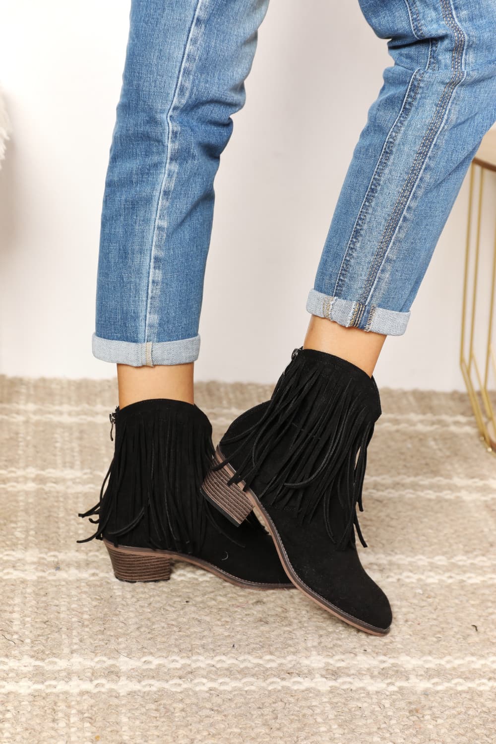 Legend Women's Fringe Cowboy Western Ankle Boots-Teresa&#39;s Fashionista LLC