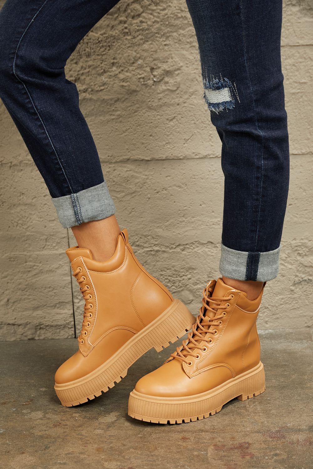 East Lion Corp Platform Combat Boots-Teresa&#39;s Fashionista LLC