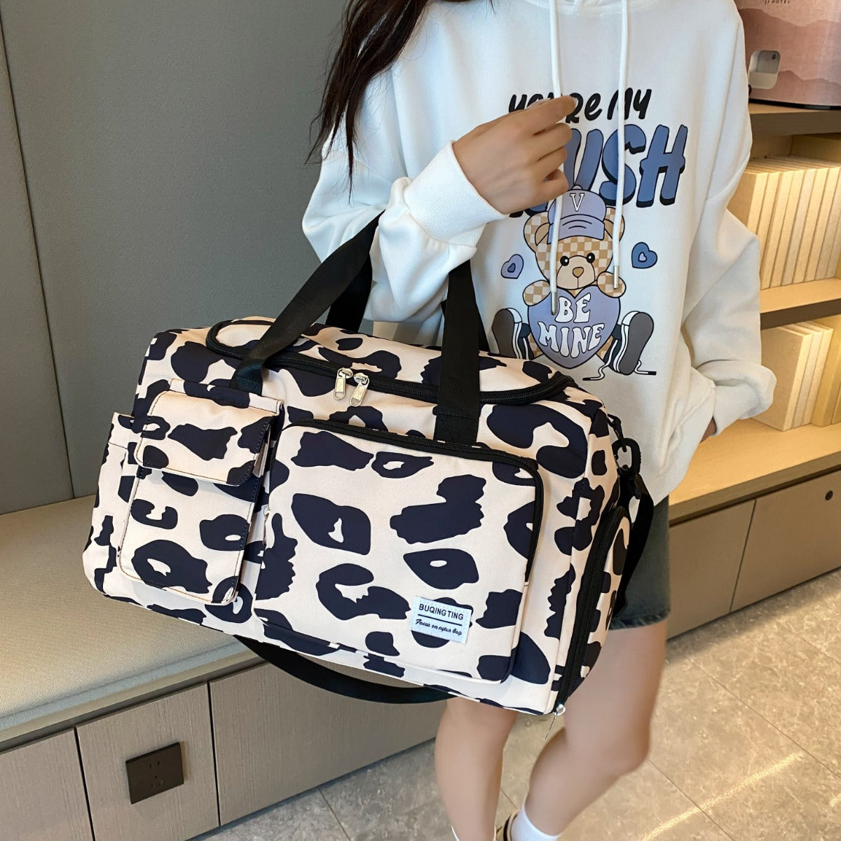 Oxford Cloth Animal Print Travel Bag-Teresa&#39;s Fashionista LLC