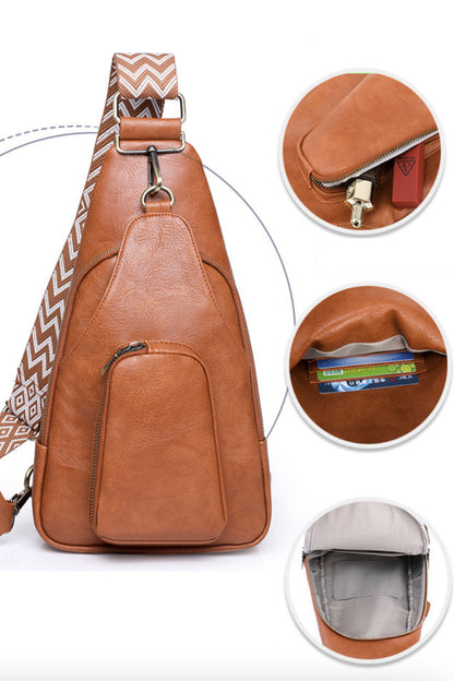 Adored Take A Trip PU Leather Sling Bag-Teresa&#39;s Fashionista LLC