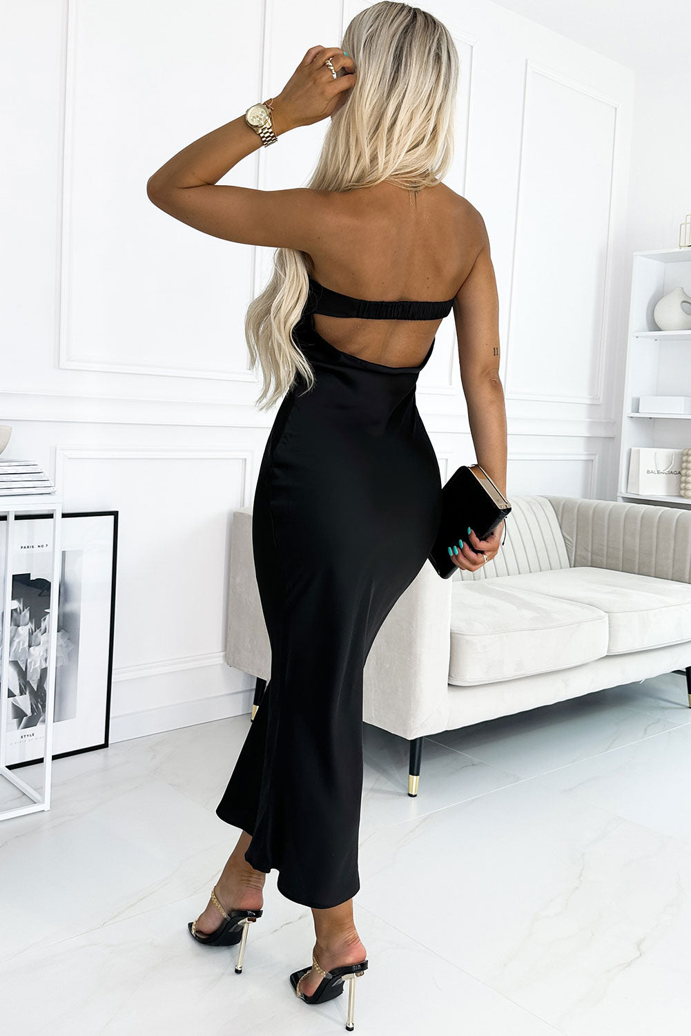 Cutout Strapless Bodycon Dress-Teresa&#39;s Fashionista LLC