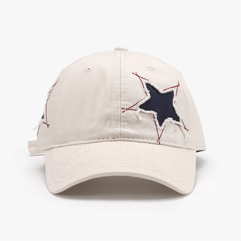 Adjustable Star Raw Hem Cap-Teresa&#39;s Fashionista LLC