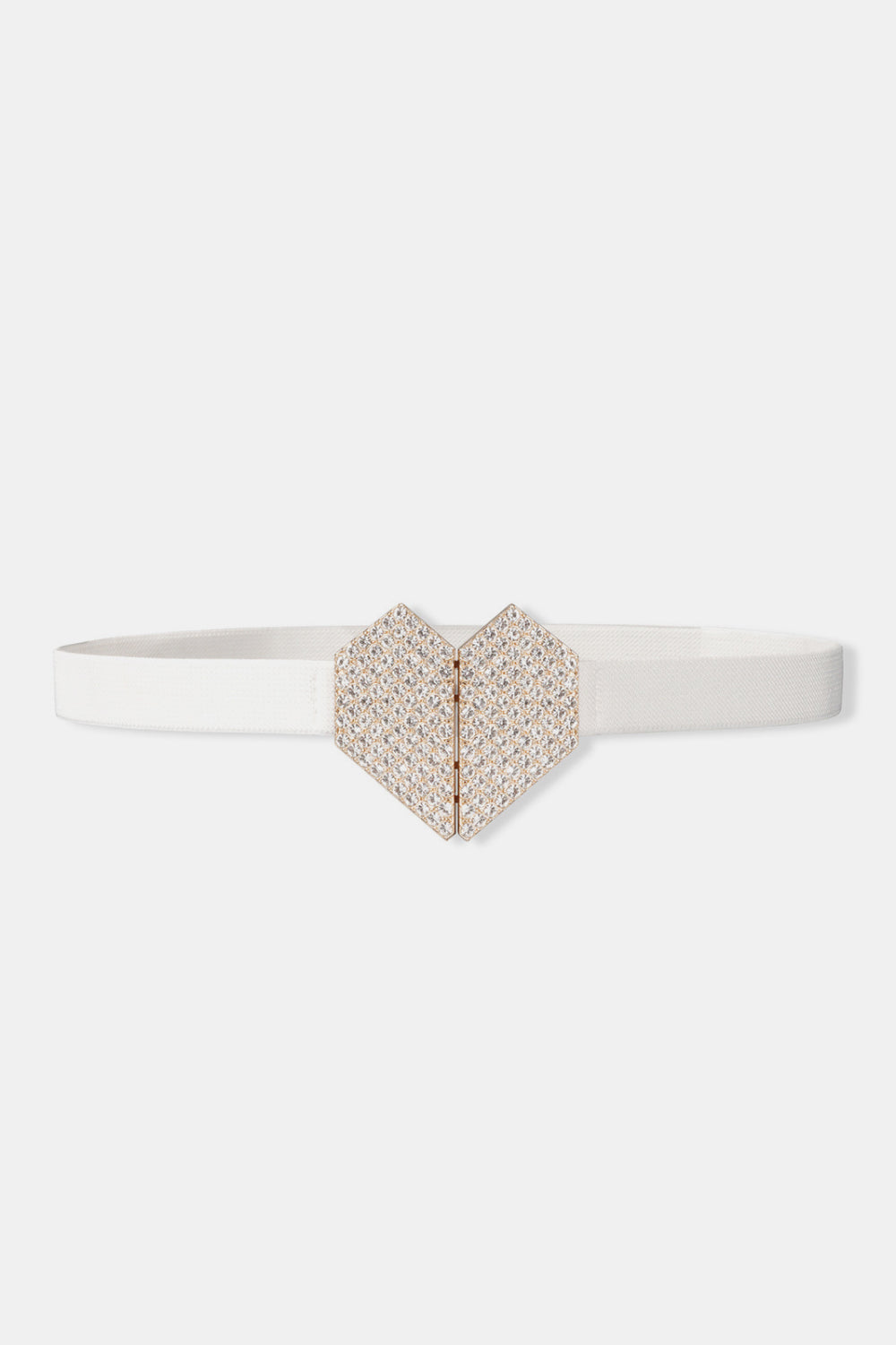 Rhinestone Heart Buckle Elastic Belt-Teresa&#39;s Fashionista LLC