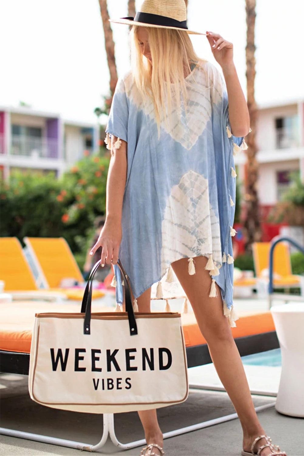 White WEEKEND VIBES Canvas Tote-Teresa&#39;s Fashionista LLC