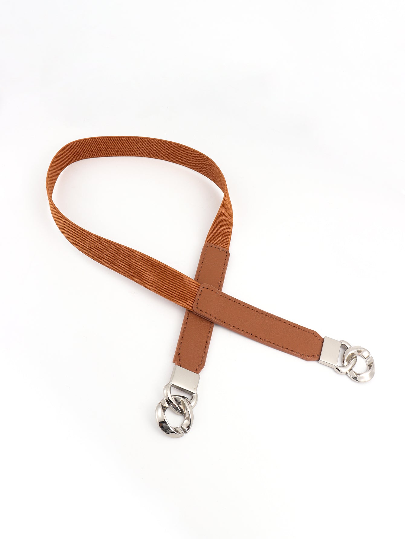 Zinc Alloy Buckle Elastic PU Belt-Teresa&#39;s Fashionista LLC