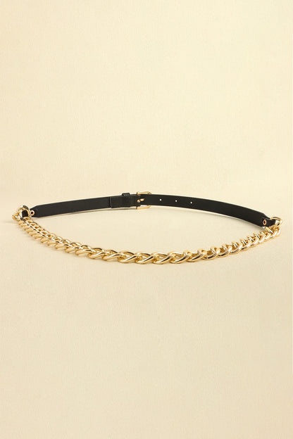 PU Leather Chain Belt-Teresa&#39;s Fashionista LLC