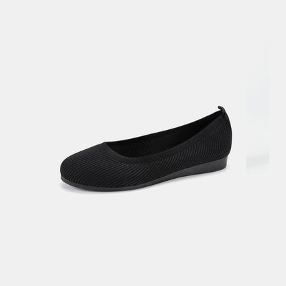 Round Toe Knit Ballet Flats-Teresa&#39;s Fashionista LLC