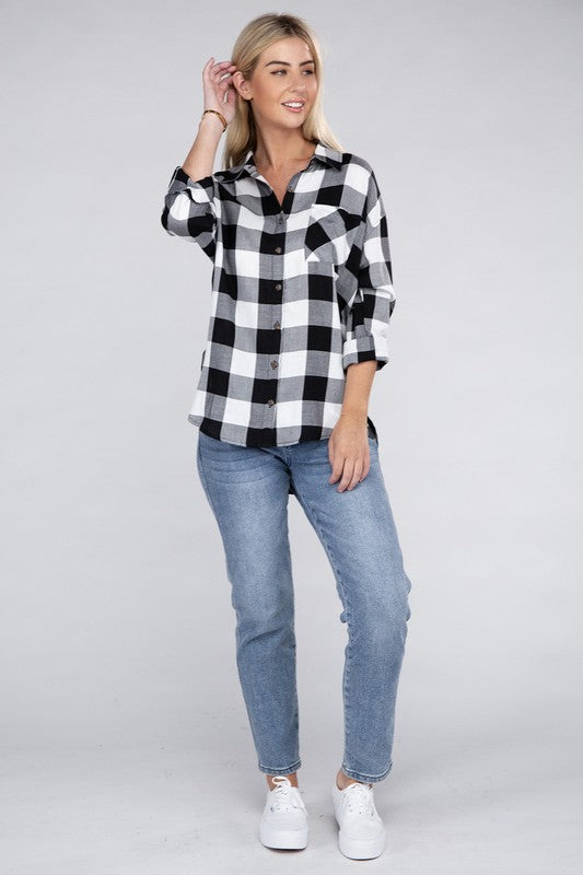 Classic Plaid Flannel Shirt-Teresa&#39;s Fashionista LLC