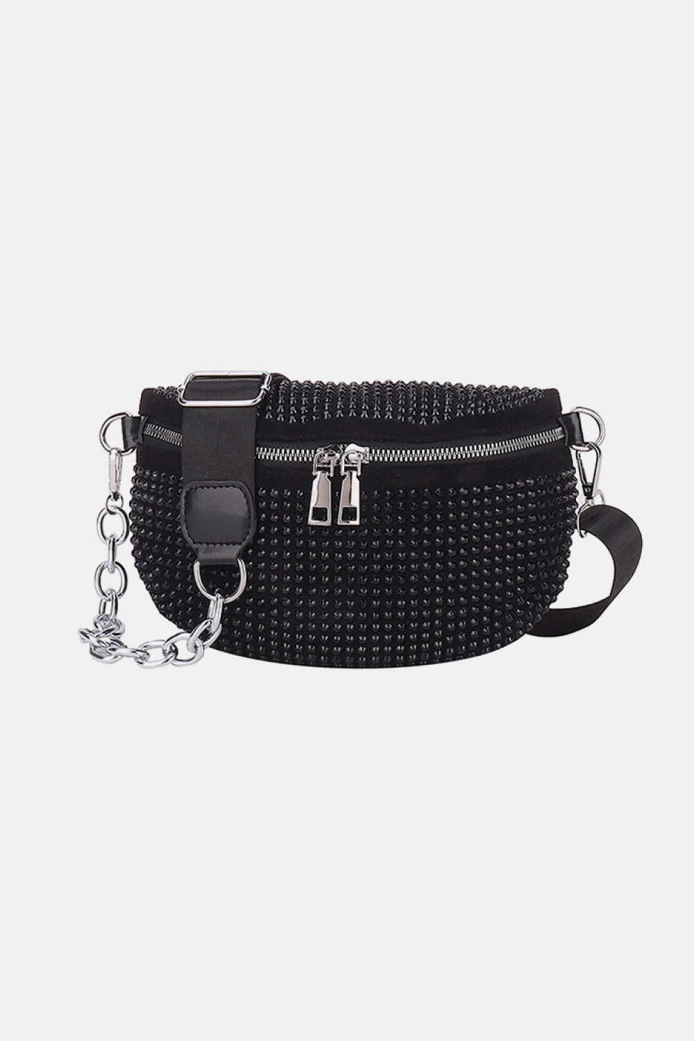 Rhinestone PU Leather Sling Bag-Teresa&#39;s Fashionista LLC