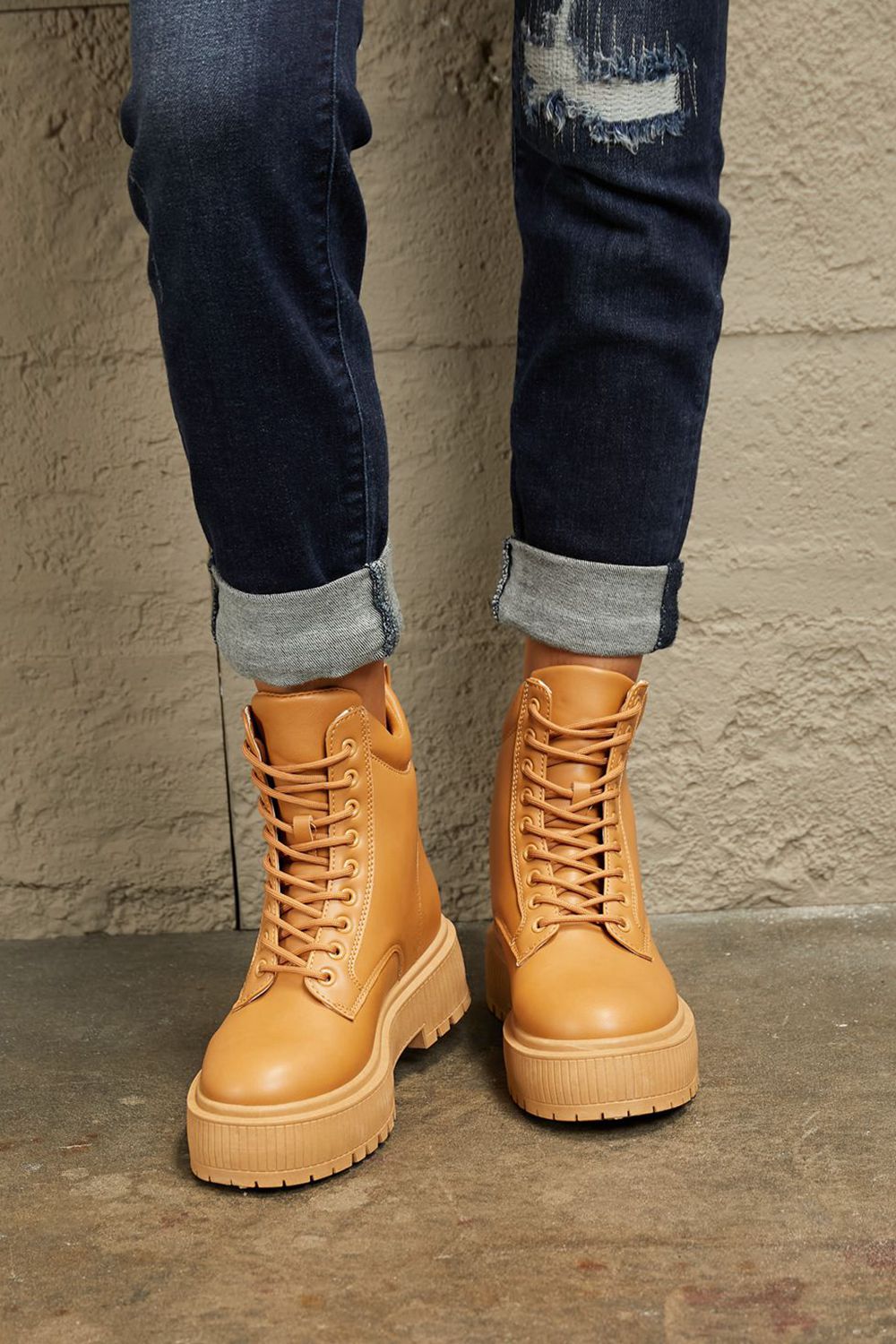 East Lion Corp Platform Combat Boots-Teresa&#39;s Fashionista LLC