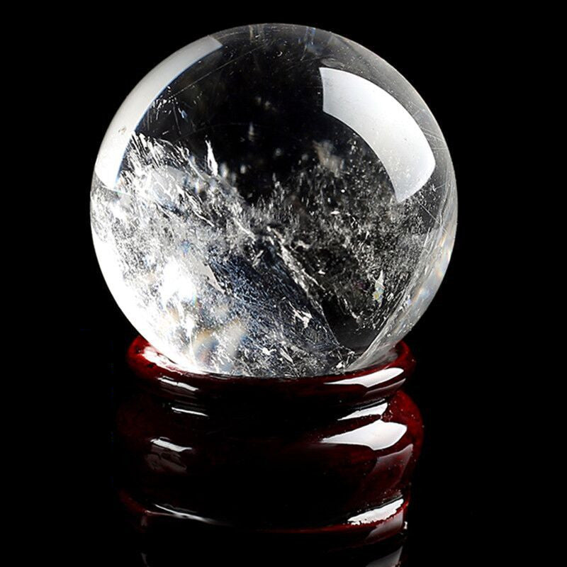 Natural White Crystal Ball Rough Polished Home Decoration-Teresa&#39;s Fashionista LLC