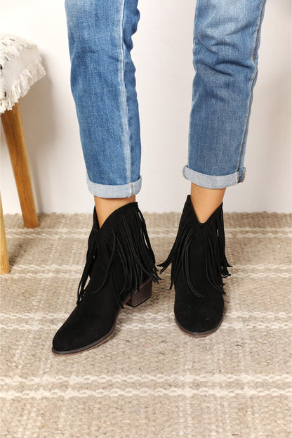 Legend Women's Fringe Cowboy Western Ankle Boots-Teresa&#39;s Fashionista LLC