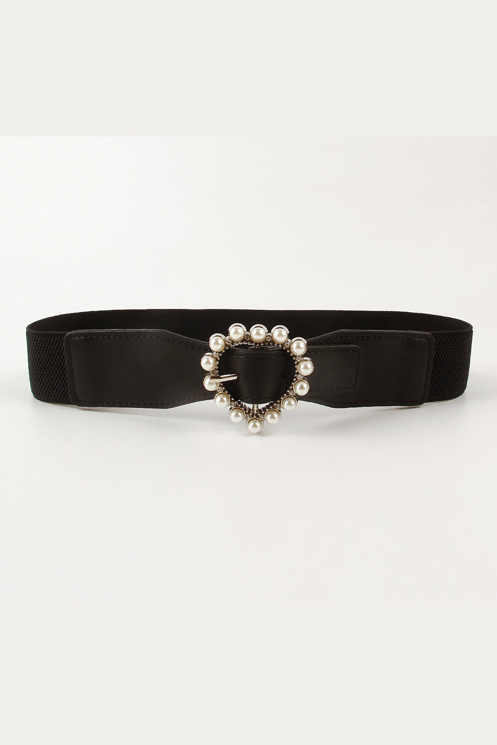 Pearl Heart Buckle Elastic Belt-Teresa&#39;s Fashionista LLC