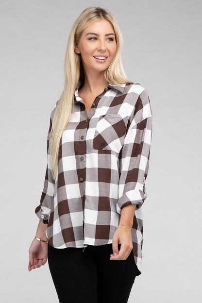 Classic Plaid Flannel Shirt-Teresa&#39;s Fashionista LLC