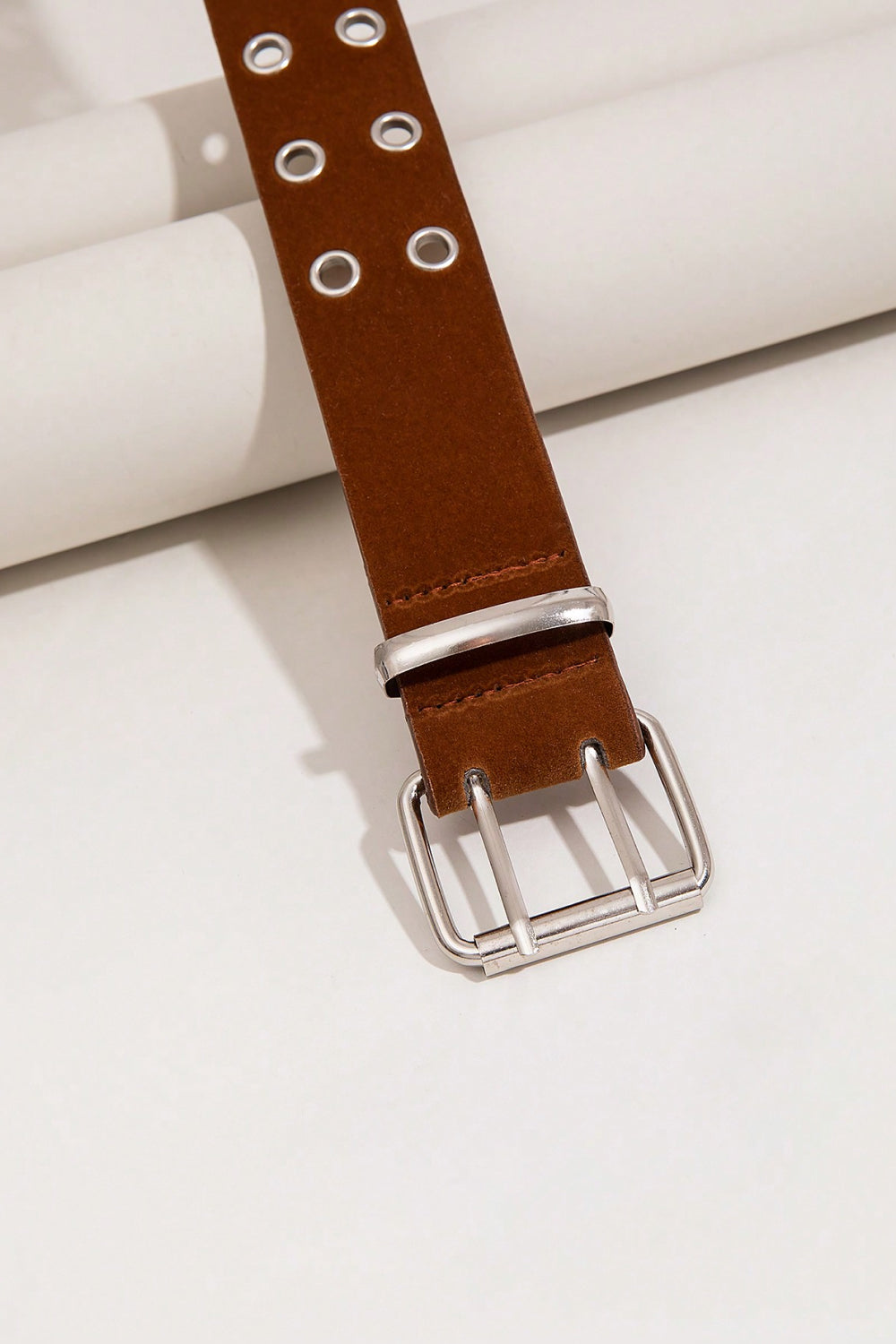 Double Row Grommet PU Leather Belt-Teresa&#39;s Fashionista LLC