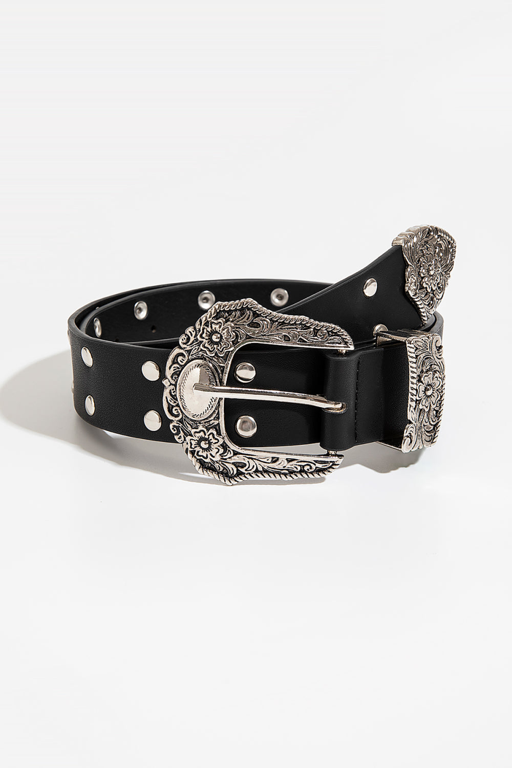 Double Row Studded PU Leather Belt-Teresa&#39;s Fashionista LLC