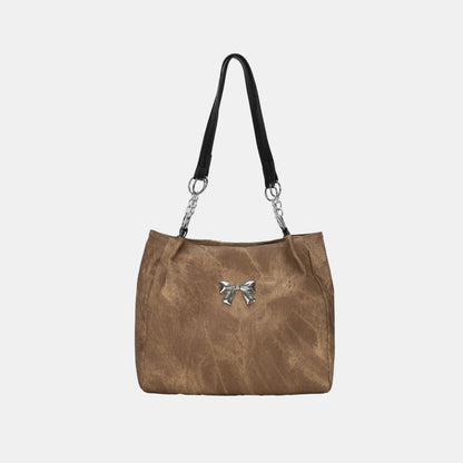 Bow Polyester Medium Tote Bag-Teresa&#39;s Fashionista LLC