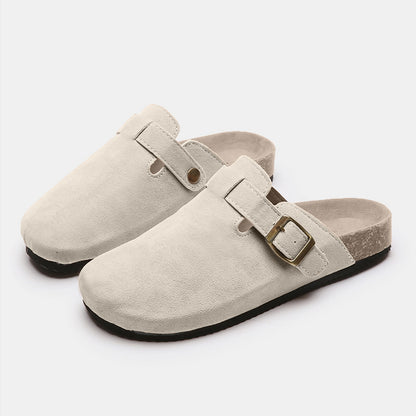 Suede Closed Toe Buckle Slide-Teresa&#39;s Fashionista LLC