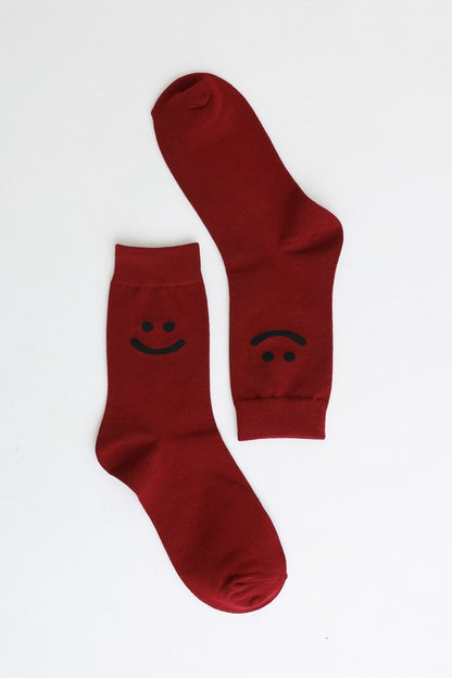 Smiley Face Crew Socks-Teresa&#39;s Fashionista LLC