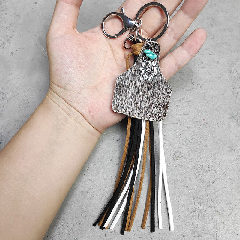 Turquoise Fringe Detail Key Chain-Teresa&#39;s Fashionista LLC