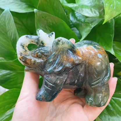 Natural Crystal Ocean Jasper Elephant-Teresa&#39;s Fashionista LLC