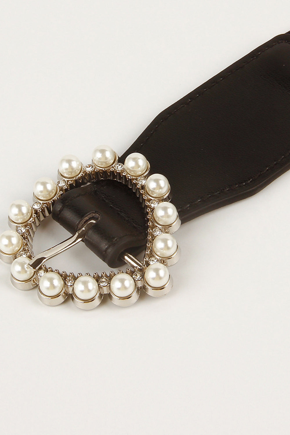 Pearl Heart Buckle Elastic Belt-Teresa&#39;s Fashionista LLC