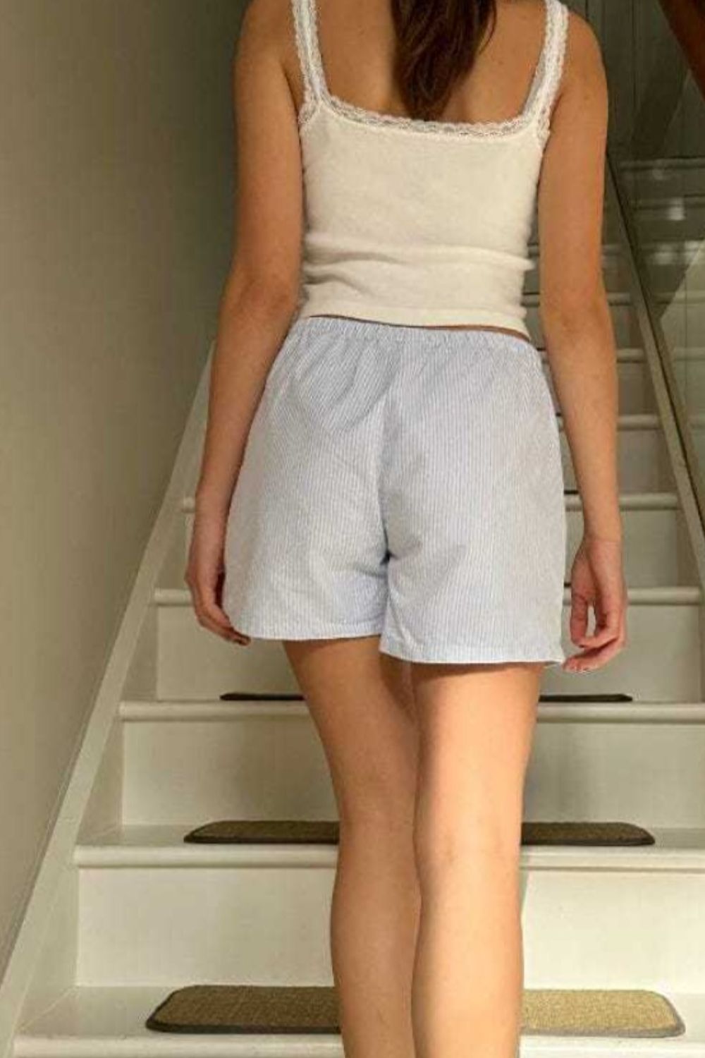 Striped Elastic Waist Shorts-Teresa&#39;s Fashionista LLC