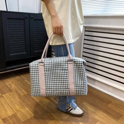 Houndstooth Canvas Travel Bag-Teresa&#39;s Fashionista LLC