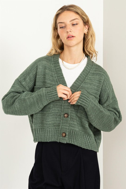 Cute Mood Crop Shoulder Cropped Cardigan Sweater-Teresa&#39;s Fashionista LLC