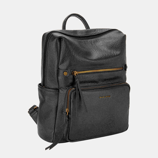 David Jones PU Leather Backpack Bag-Teresa&#39;s Fashionista LLC