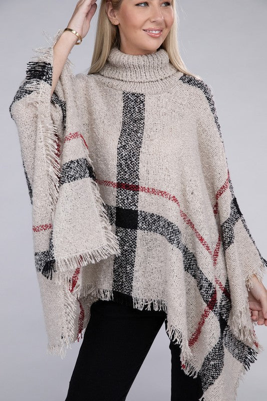 Turtleneck Knit Pancho-Teresa&#39;s Fashionista LLC