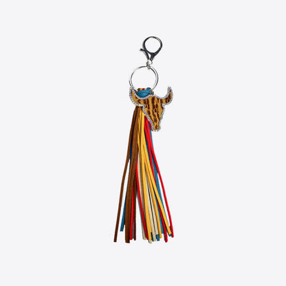 Rhinestone Bull Keychain with Tassel-Teresa&#39;s Fashionista LLC