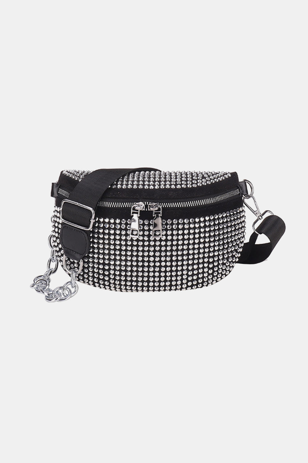 Rhinestone PU Leather Sling Bag-Teresa&#39;s Fashionista LLC