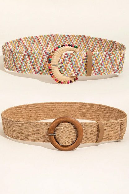 Polypropylene Woven Buckle Belt-Teresa&#39;s Fashionista LLC