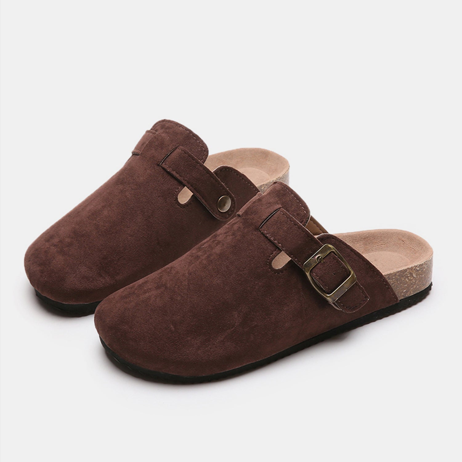 Suede Closed Toe Buckle Slide-Teresa&#39;s Fashionista LLC