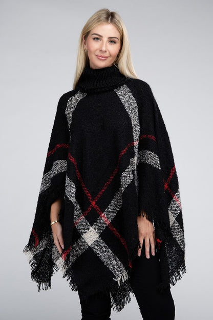 Turtleneck Knit Pancho-Teresa&#39;s Fashionista LLC