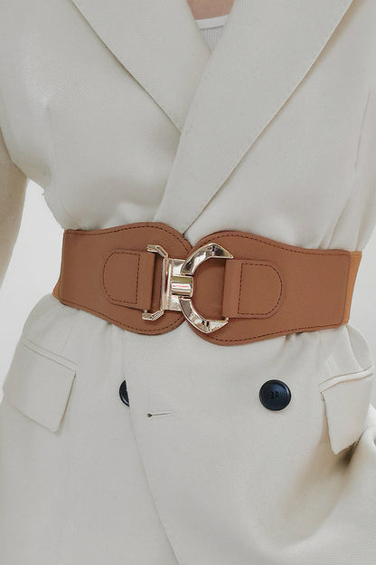 Alloy Buckle Elastic Belt-Teresa&#39;s Fashionista LLC