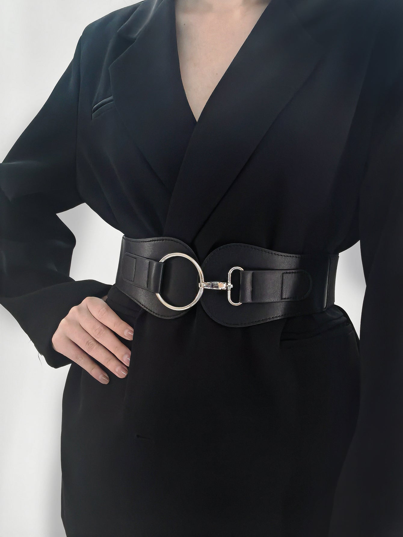 PU Elastic Wide Belt-Teresa&#39;s Fashionista LLC