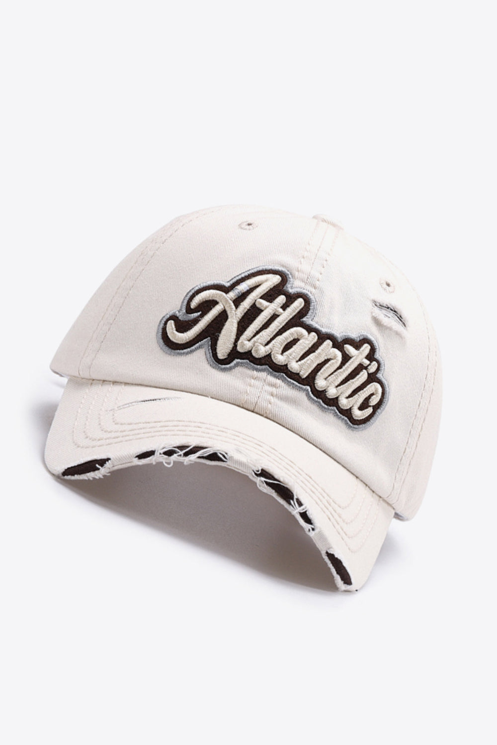 ATLANTIC Graphic Distressed Baseball Cap-Teresa&#39;s Fashionista LLC