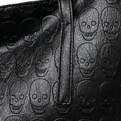 Skeleton Pattern PU Leather Tote Bag-Teresa&#39;s Fashionista LLC