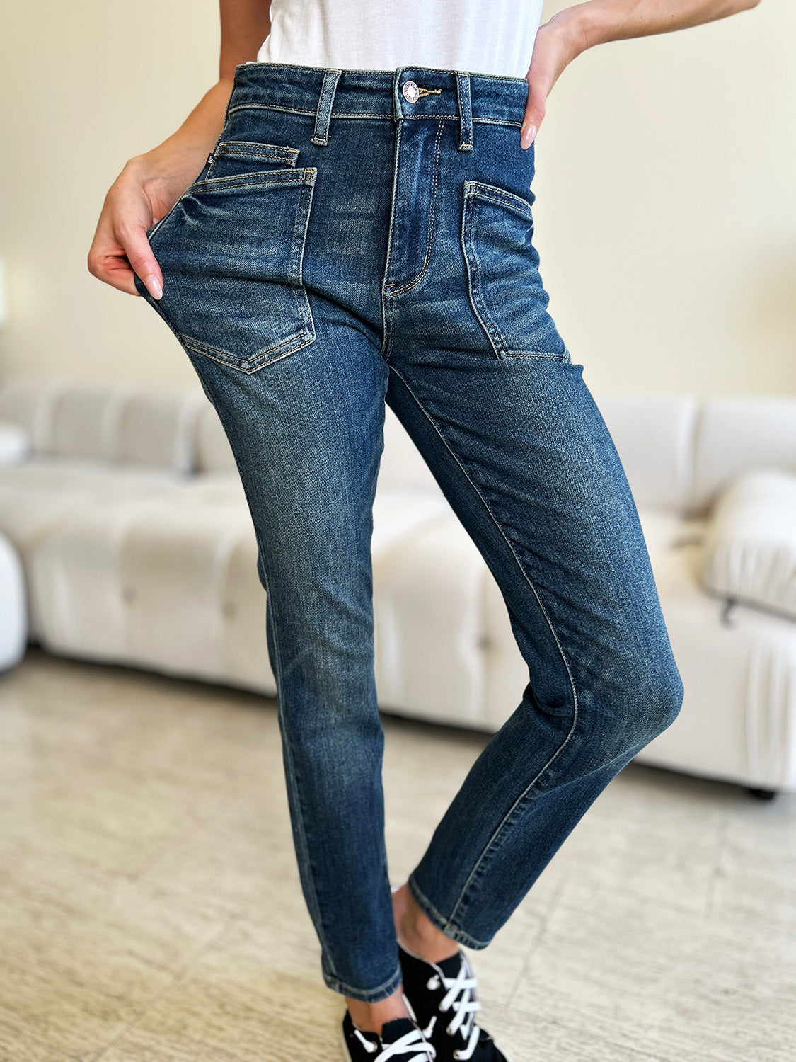 Judy Blue Full Size High Waist Skinny Jeans-Teresa&#39;s Fashionista LLC