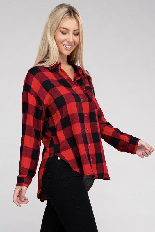 Classic Plaid Flannel Shirt-Teresa&#39;s Fashionista LLC