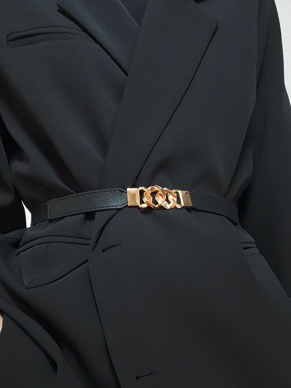 Zinc Alloy Buckle Elastic PU Belt-Teresa&#39;s Fashionista LLC