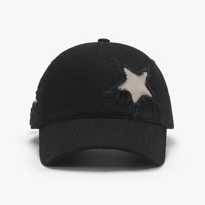 Adjustable Star Raw Hem Cap-Teresa&#39;s Fashionista LLC