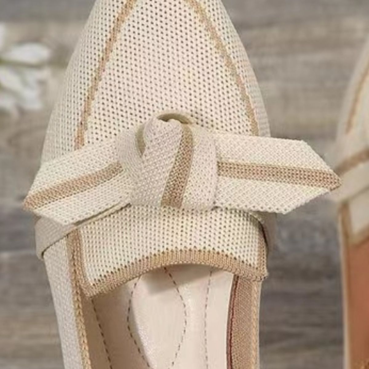 Bow Contrast Trim Point Toe Loafers-Teresa&#39;s Fashionista LLC