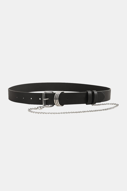 PU Leather Alloy Chain Belt-Teresa&#39;s Fashionista LLC